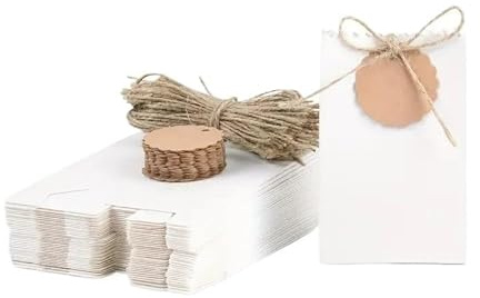 Gastgeschenke Hochzeit 10/30/50 Stück Kraftpapier Hochzeitsbox Geburtstagsparty Dekoration Kleinunternehmerbedarf, Verpackungsbox(WHITE,10pcs)