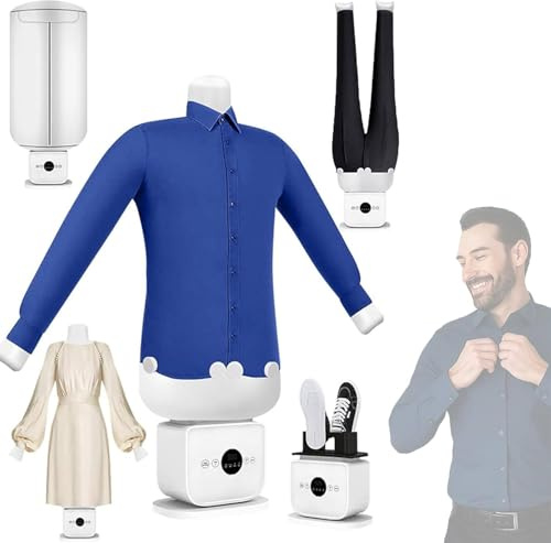 CYMYYDS Electric Steam Ironing Machine, Touched Automatic Ironing Machine, Hands-Free Smart Garment Steamers, Built-in Aromatherapy Tank, for Shirts, Pants, Shoes, Time & Temperature Adjustable
