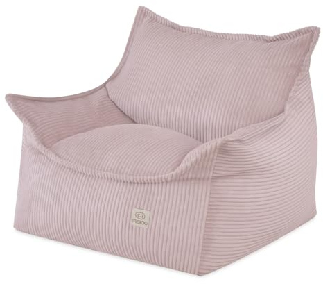 MISIOO Kinder Sessel Roya Cord – Kindersessel für Kinderzimmer, Weicher Sitzsack Kinder, Bodensessel Bean Bag Sofa, Premium Cord Oeko-TEX, 80x73x58 cm