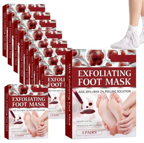 Fot Peeling Peach Mask, återfuktande fotmask med kokosnöt - vård av förhårdnader och död hud - återfuktande fotexfolierande, kallusskalande fötter för