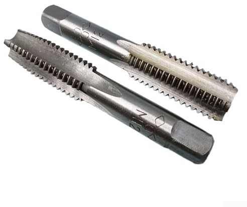 2 Stück HSS Gewindebohrer x 1,75 mm Rechtsgang Metrisch Konus- und Vorstecher 69mm Länge für Metallbearbeitung CNC Fräsen Bohren Industriewerkzeug