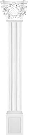 HEXIM Pilaster ca. 320x30mm - Wandreliefe/Stuckdekor aus PU Hartschaum, Auswahl von Schaft, Kapitell & Sockel - Perfect D1524 (2 Meter Schaft D1524)