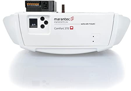 Marantec Comfort 370 Garagentorantrieb, Set inkl. 2 Handsender, elektrischer Torantrieb für Garagentore, Sektionaltore und Schwingtore, Weiß