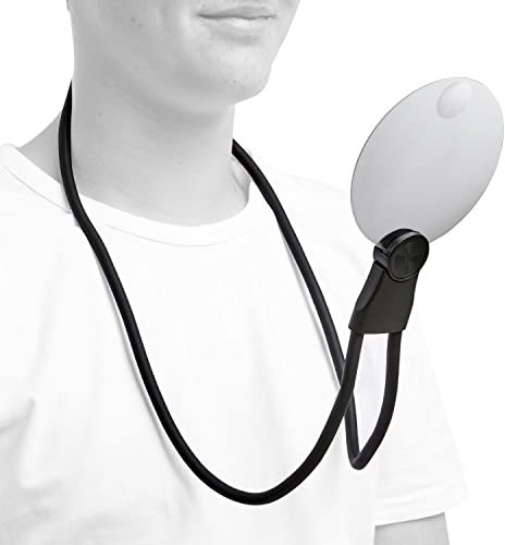 FALINGO Lente d'ingrandimento 3-in-1 lente a tracolla lente a mano libera lente da collo lente da tavolo ingrandimento ottico al 200% o al 400%