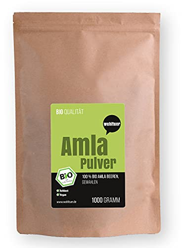 Wohltuer Bio Amla Pulver 1000g - Bio Amalaki Frucht gemahlen - Indische Stachelbeere - Ayurvedisch