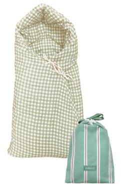molis&co - Sacco Passeggino Invernale TOG 6.5 - Coperte Passeggino Universale - 100% Cotone (OEKO-TEX 100) - Sacco a Pelo per Navicella - Mint Tea