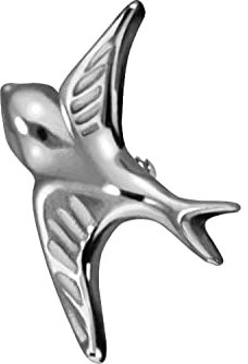 PIERCINGLINE Titan Schraubaufsatz mit Gewinde 0,9 mm SCHWALBE Vogel Piercing Aufsatz Ersatz Silberfarben