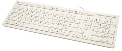 SIMPLETEK - Tastiera Bianca Cablata USB Slim | Con Filo Sottile da Ufficio Economica | Layout Italiano ITA