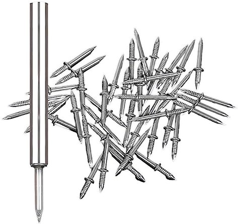 Clou Sans Soudure à Fil De Plinthe à Double Tête, Plinthe Sans Marques Clou, Vis De Sécurité Invisibles, Ligne De Plinthe Clou Sans Couture, Équipé D'un Outil De Manchon Spécifique Les Ongles (100Pcs)