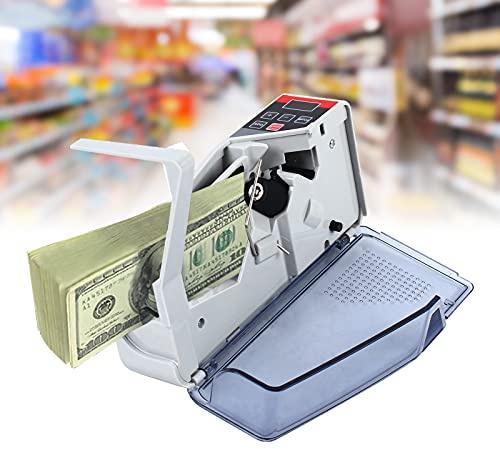 Mini compteur de billets de banque - Machine portable et maniable - 600 pièces/min - Écran LED gris - Avec fonction de comptage et design compact