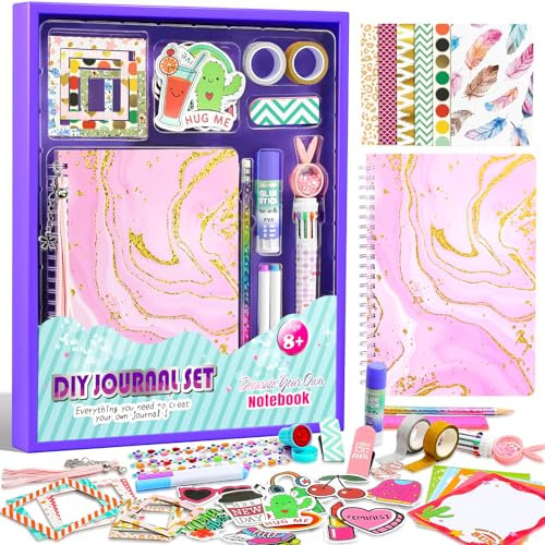 BALORIZ DIY Journal Set für Mädchen, Scrapbook & Diary Briefpapier Set, Kunst und Bastel Kits für Tweens Teenager, Spielzeug Geschenke Weihnachten Geburtstag Feiertagefür 8-14 Jahre alte Mädchen