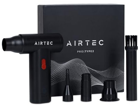 IT Dusters AirTec Metal Cordless Electric Air Duster Blower for PC, Laptop, Console, Electronics and Home Cleaning, Environmental Alternative to Spray air can Duster Keyboard Cleaner (Type 2)