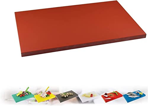 Planche à découper avec pieds en silicone, planche à découper en plastique (XL ou XXL) (rouge, (XL) 30 x 50 x 2 cm)