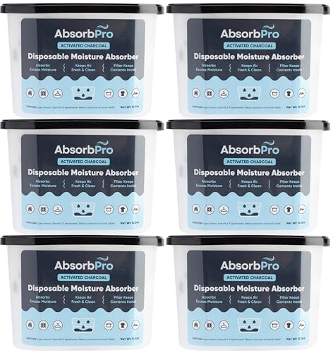 Absorb Pro Charcoal Moisture Absorber Tub 10.5 oz, 6-Pack