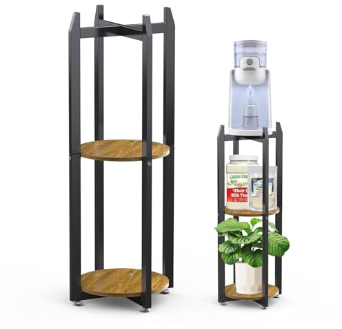Soporte Dispensador Agua 5 Galones, Soporte de Dispensador Bebidas, STLOVe®Soporte Alto de 3 Niveles, Escalera para Flore,Estantería Exhibición para Capacidad Cafetera/Calentador Leche/Espumante-50 KG