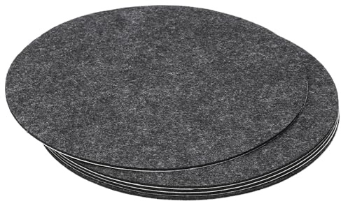 PATIKIL 7.5 Inch Diameter Lamp Base Felt, 5Pack 2mm Thickness Round Soft Adhesive Non-Slip Anti-Scratch Backed Felt for Lamp Furniture DIY Craft, Dark Grey