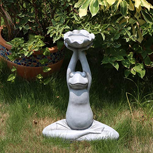 BIANBHUO Statue Dekoration Kreative Gartenornamente Outdoor Garten Pastorale Dekorationen Skulptur Tier Harz Glas Stahl Frosch Ornamente Gartenskulptur Ornamente