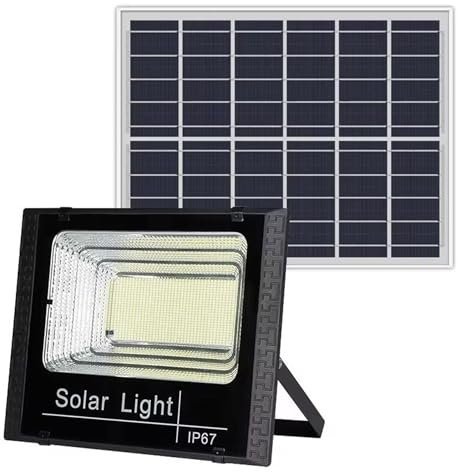 HYZHANHONG Proyector Solar al Aire Libre de 300W, proyector IP67 Impermeable, con Control Remoto, proyector led con batería incorporada, Utilizado para jardín