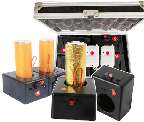WHRAOY Ricevitore Pirotecnico Freddo, Ricevitore da 4Pezzi +2 di Controllo Remoto Wireless, Macchina per Fuochi D'Artificio A Fontana di Scintille, per Palcoscenico di Nozze