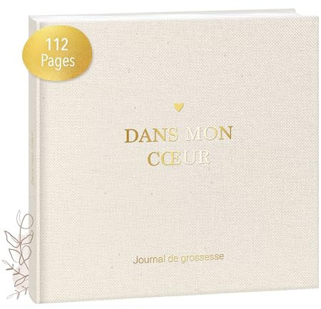 Mintkind® Journal de Grossesse en Lin – Journal à Remplir avec Couverture Rigide | Cadeau pour Femmes Enceintes et Futures Mamans | Album Souvenir de Grossesse & Bébé