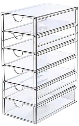 MINGZHE Figuren-Aufbewahrungsbox, Transparente Schubladen-Organizer, 5 Schubladen-Organizer, Acryl-Vitrine, Figuren-Vitrine für Sammlerstücke (Sechs Schichten)