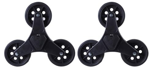uikios Lot de 2 roulettes pliables en caoutchouc robuste pour chariot d'escalier