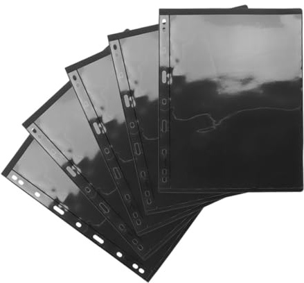 Cabilock 10stücke Briefmarken Einsteckalbum Album Mit Schwarzen Loseblatteinlagen Für Sammler Dokumenten Und Münzaufbewahrung Albumblätter Für Sammlungen