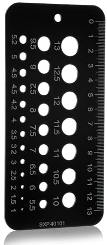 Elegaperma Drill Bit Gauge, Stainless Steel Drill Size Gauge with Straight Edge, Durable Drills Gauges for Precise Hole Diameter and Length Measurement