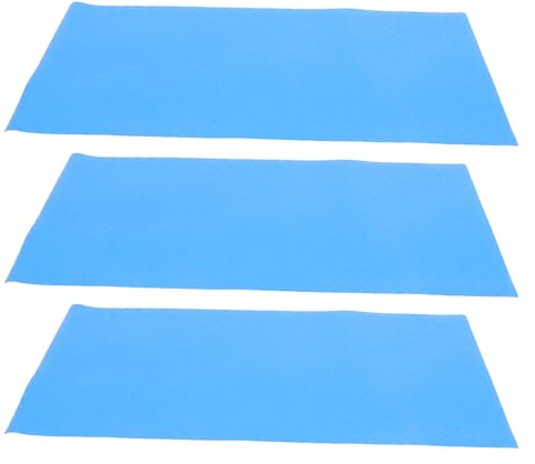 YARNOW 3pcs Blue Pvc Swimming Pool Ladder Mats Non-slip Thick Pool Ladder Protectors Wide Stepping Area Easy Maintenance Summer Parties