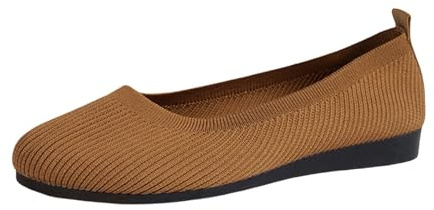 Bailarinas sin Cordones para Mujer Zapatillas de Punto Antideslizantes cómodas y Transpirables Deportivas Planas Ideales para Uso Diario Vacaciones Playa o Citas