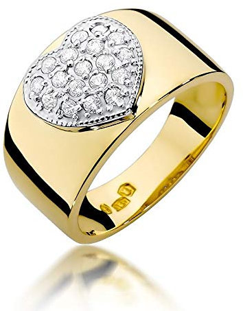 Damen Solitär Versprechen Ring Verlobungsring Antragsring 585 14k Gold Gelbgold natürlicher echt Diamant Brillanten