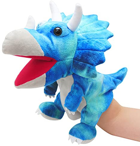 JUSTQUNSEEN Dinosaurier Handpuppen Dinosaurier Spielzeug, Dinosaurier Puppen für Kinder, Dinosaurier Kuscheltiere, Fingerpuppen, Geschenke, Dinosaurier Spielzeug ab 3 4 5 6