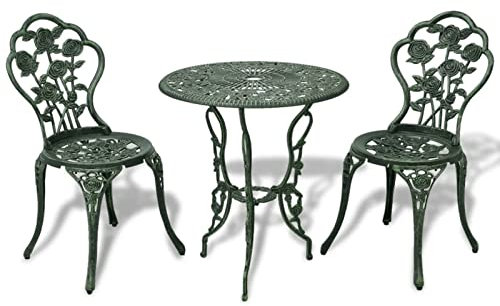 Susany Bistroset Bistro-Set Mit 1 Tisch und 2 Stühle,Gartenmöbel Balkonset Gartenmöbelset Bistrotisch Stehtisch Balkonstuhl für Garten,Balkon,Terrasse,Grün