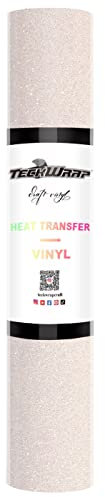 TECKWRAP Glitter Heat Transfer Vinyl Rolle - HTV Iron On Flex Folie 152 cm x 30 cm (Bunt Weiß)