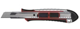 MAUL Sicherheitscutter 18 mm MAULtool silber rutschfest mit Ersatzklingen | automatischer Rückzug für sichere Nutzung, gummierter Griff für festen Halt, schneller Klingenwechsel, robustes Metallgehäuse