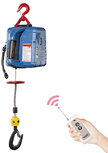 HYQNG Verricello Elettrico Portatile 3 in 1, Blocco di trazione Manuale con Telecomando Wireless, paranco Elettrico, paranco di Sollevamento a Fune d'Acciaio per Magazzini, Garage, Cantieri 500 kg