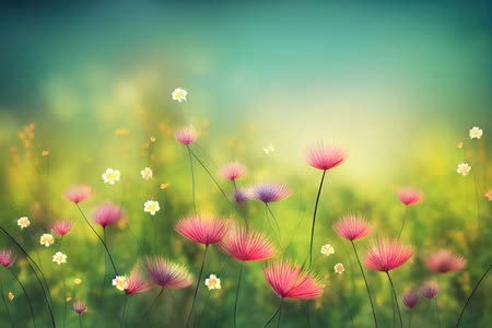 adrium Image poster 120 x 80 cm : fond podium de beauté naturelle 3D avec fond de champs de fleurs sauvages (192715662)