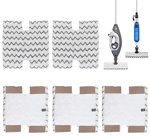 Sgizoku 5 Pack S6003UK Mop Replacement Pads for Shark Steam Cleaner Mop S6001UK, S6003UK, S6005UK, S3973D, S6002, S5003D, S5002, S3973WM Klik n' Flip Corded Steam Pocket Mop Dirt Grip Cover Pads