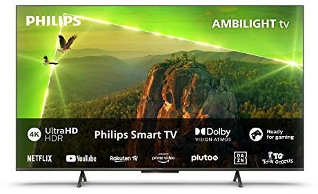Philips Ambilight PUS8118 108 cm (43) Smart 4K LED TV | UHD & HDR10+ | Processore P5 Perfect Picture | SAPHI | Dolby Atmos | Altoparlanti 20W | Compatibile con Assistente Google & Alexa