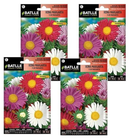 Semillas de reina margarita flor Semillas Batlle PACK (4)