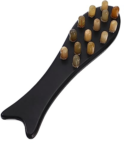 BIUDECO 1st Ox Massager Kam För Huvudvård Och Avkoppling Högkvalitativ Scraping Massager i Naturligt Material Portabel Och Lätt För Hemmet Och Resor