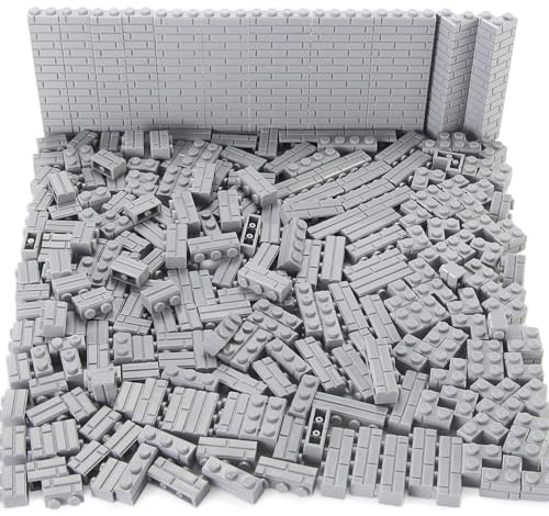 Feleph Set di 260 mattoncini da costruzione multicolori per pareti MOC, profilo mattoni, compatibili con grandi marche