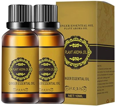 Ingwer Massageöl,Ingweröl,Massageöl Muskelentspannung,Ingwer ätherisches öl - für Entspannen, Massieren Gelenkschmerzen Linderung,Sinnliches massage öl,10ML (2)