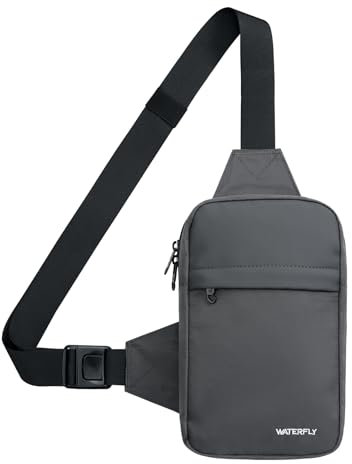 WATERFLY Umhängetasche Crossbody Brusttasche Schultertasche: Sling Bag Tasche Herren Klein Handtasche Crossover Crossbag Schulter Männer Handy Bauch Sportarten Wandern