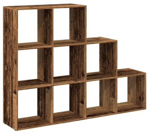 vidaXL Raumteiler-Bücherregal 3 Stufen Altholz-Optik 137,5x29x103,5 cm