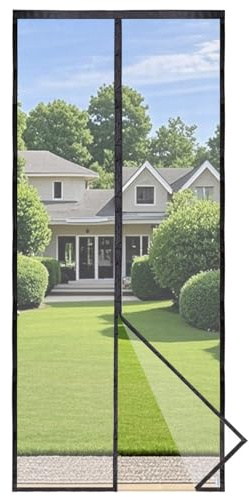 Apalus Prime Fliegengitter Tür, Magnet Insektenschutz Balkontür 90x190cm, Lichtdurchlässig, Reißfest, Wetterfest, Langlebig, Stärkere Magneten als beim Klassik, 3.8cm Klettband Oben, Nicht Kürzbar