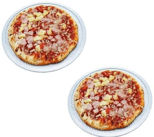 CateringBase Ltd Set of 2 Commercial Grade Non-Stick Pizza Baking Trays, 30 cm, Aluminium