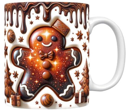 Weihnachtstasse | 350 Ml Keramik Tasse | Weihnachts-Lebkuchenmann-Tasse | Personalisierter Keramik Kaffee-Becher | Weihnachts-Lebkuchen-Kaffeetassen | -Lebkuchenmann-Tasse Für Tee/Kaffee