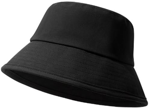 LIURFLNC Bucket hat, Fischerhut Damen, 56-60cm Eimerhut Sonnenblende Anglerhut Herren mit UV Schutz Sonnen, Schwarz Sommer Outdoor Sporthut Faltbarer Fischerhüte für Damen für Camping Reisen Wandern