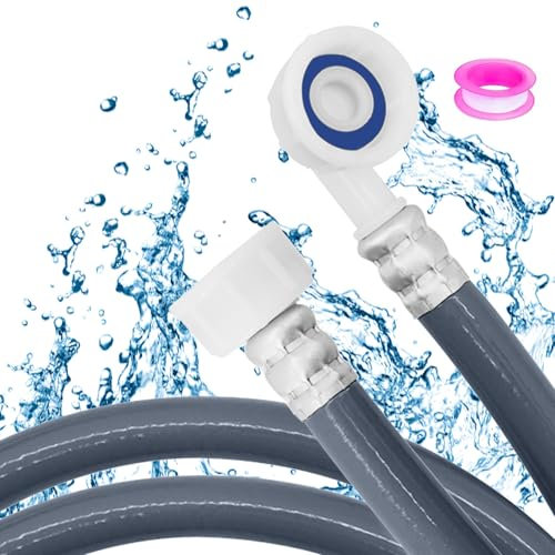 NEUSID 3m Washing Machine Hose, Universal Extra Long Cold Water Inlet Pipe Dishwasher Hose Extension with 2m PTFE Tape, 3/4 inch
